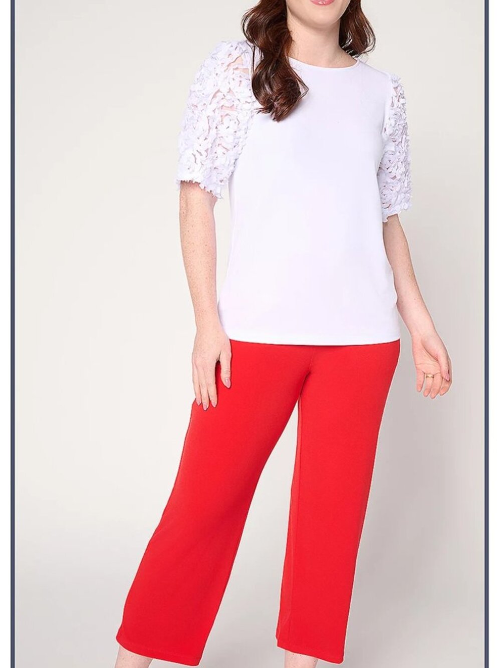 2X Susan Graver Red Liquid Knit Crop Pants with Pockets